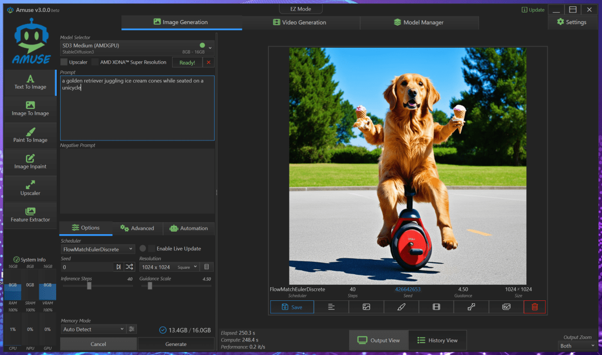 Amuse AI Art Golden Retriever Juggling