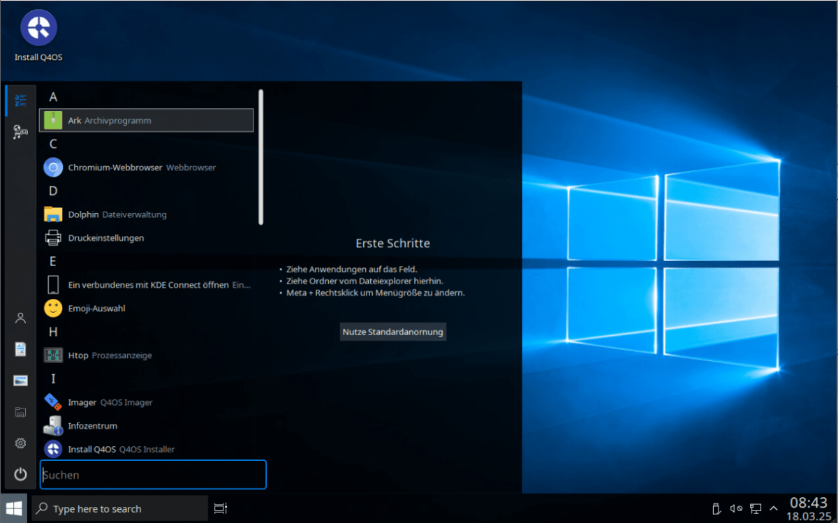 Windows 10-Oberfläche